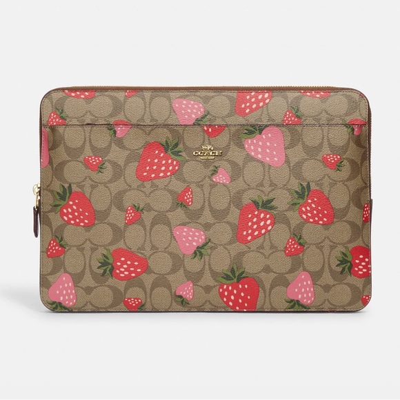 Coach Bags Coach Laptop Sleeve In Signature Canvas With Wild